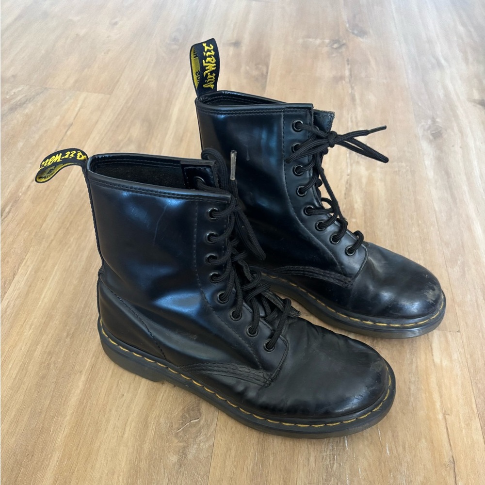 Dr. Martens Jadon Platform - Black Leather Combat Boots
